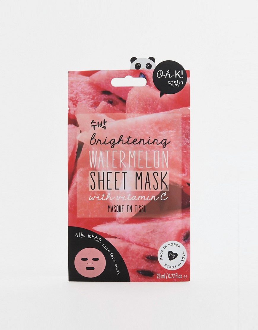 фото Листовая маска для лица с витамином с и экстрактом арбуза oh k!-бесцветный