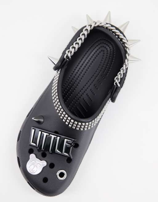 Little Big X Crocs classic studded shoes in black