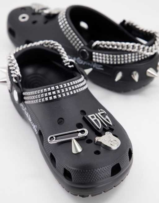 Little Big X Crocs classic studded shoes in black | ASOS