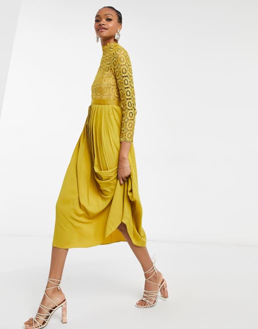 Mustard lace outlet skirt