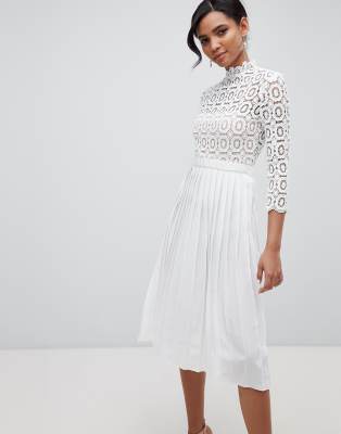 little mistress pleated midi dress