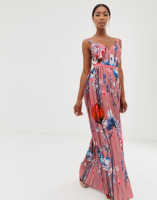 Little Mistress all over printed maxi dress in multi | ASOS