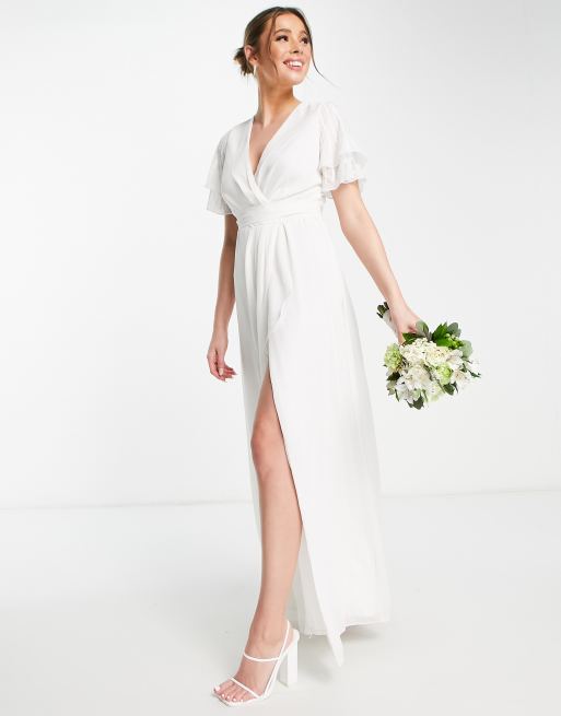 Ivory wrap maxi store dress