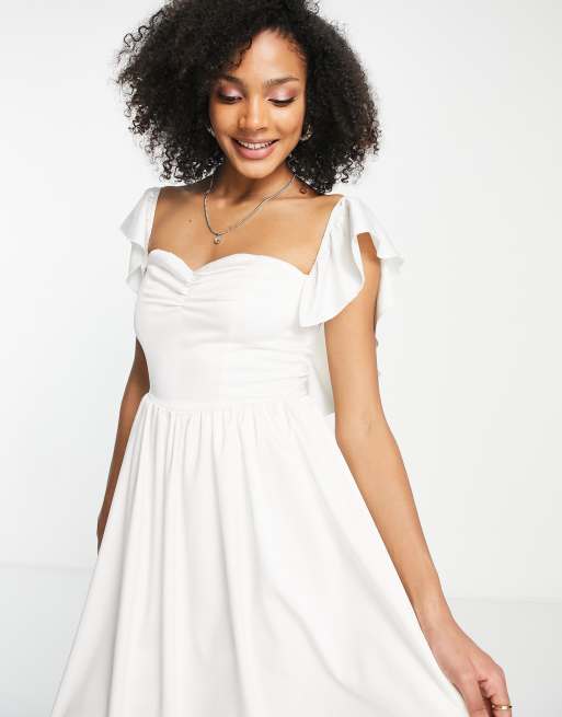 Ivory flutter sleeve dress sale