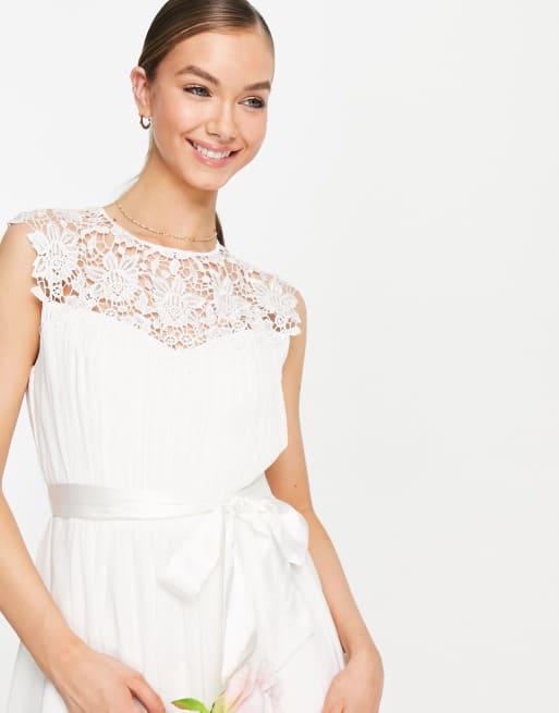 Little Mistress Bridal lace detail maxi dress in Ivory ASOS