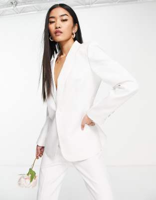 Little Mistress Bridal tailored suit blazer co-ord in ivory-White 114882529