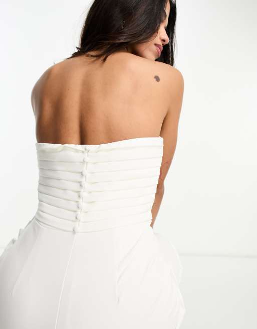 Little Mistress – Bridal – Trägerloses Maxi-Brautkleid in Elfenbeinweiß, 3 von 4