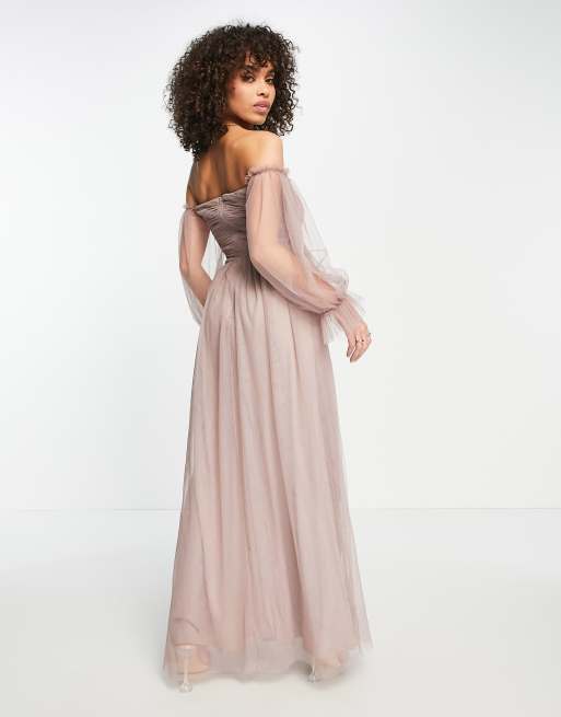 Little mistress mink embellished neck best sale maxi dress