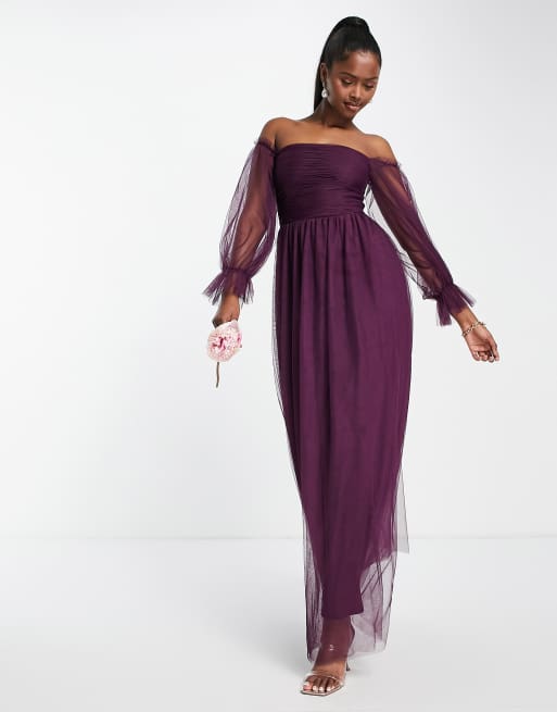 Little mistress bardot cheap maxi dress