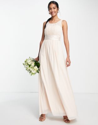 Little Mistress Bridesmaid chiffon maxi dress in blush-Pink 113517308