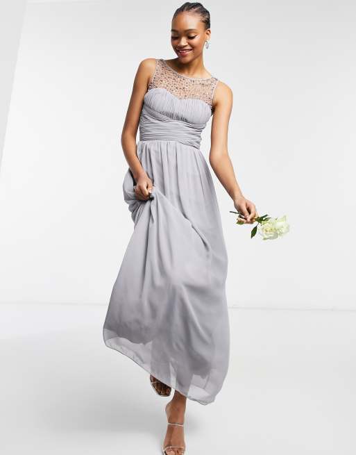 Asos grey shop bridesmaid dress