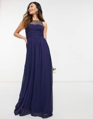 little mistress navy embellished maxi dress Little Mistress Navy Embellished Maxi Dress UK 10 EU 38 LN192 NN 17