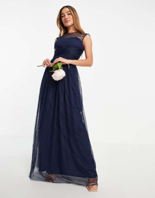 Little mistress navy embellished 2024 dress