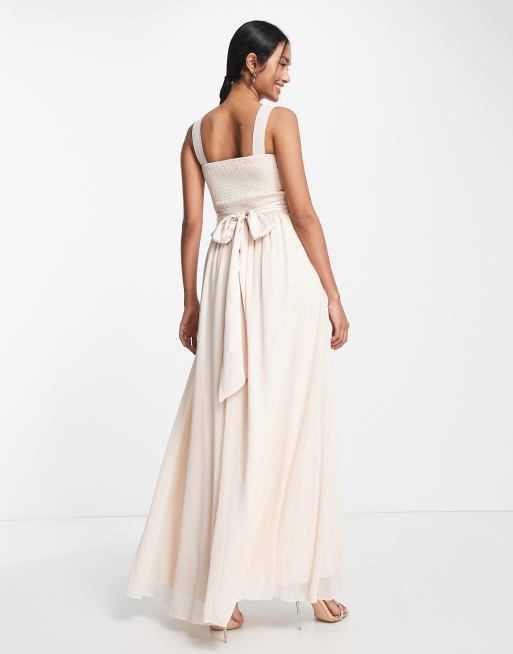 Little Mistress – Bridesmaid – Maxi-Brautjungfernkleid aus Chiffon in Rosé, 2 von 4