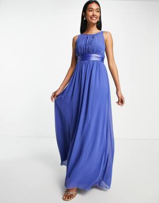 Little Mistress - Bridesmaid - Maxikleid aus Chiffon in Blau