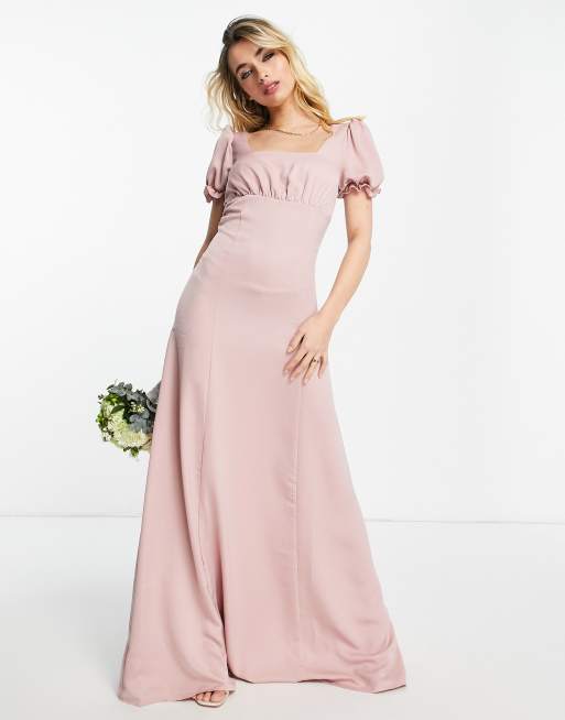 Puff sleeve shop bridesmaid dress