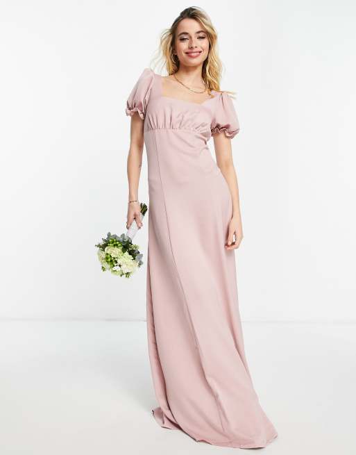 Dusty rose bridesmaid store dresses with sleeves