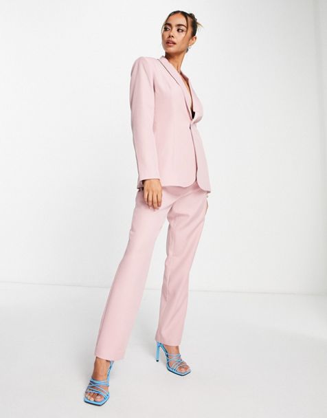 ASOS LUXE suit blazer and pants in light pink