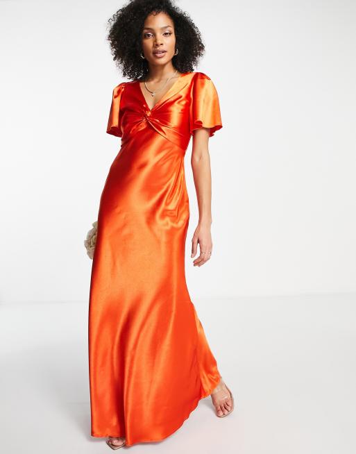 Little Mistress – Bridesmaid – Sukienka maxi w kolorze pomarańczowego zachodu słońca dla druhny