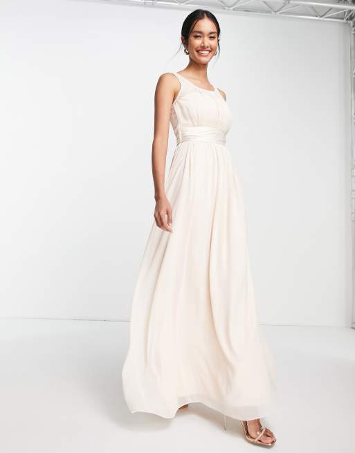 Little Mistress - Bruidsmeisjes - Maxi jurk van chiffon in beigeroze, 4 van 4