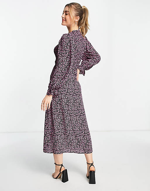 Dresses Little Mistress by Vogue Williams ditsy print long sleeve dress in pink 