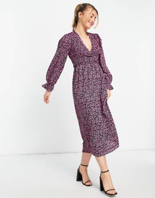Little Mistress by Vogue Williams - Jurk met lange mouwen en fijne print in roze