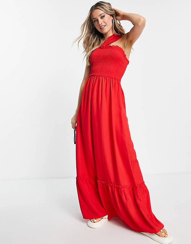 Little Mistress - by vogue williams one shoulder dress in red