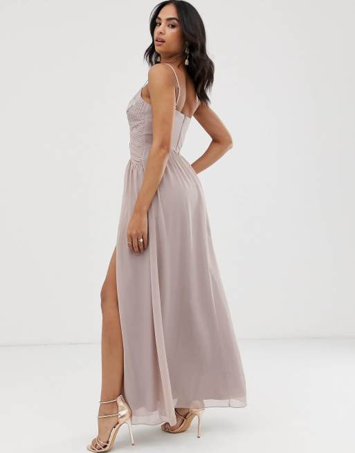 Fitted bodice 2025 maxi dress