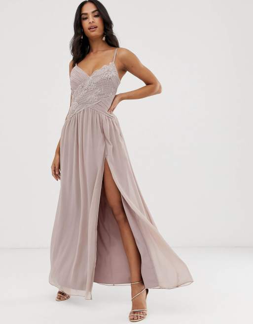 Little mistress pink embroidered best sale maxi dress