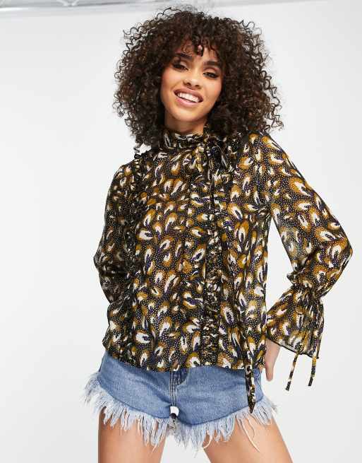 Little Mistress - Chiffon blouse met print in multi