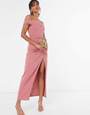 cold shoulder bridesmaid dress