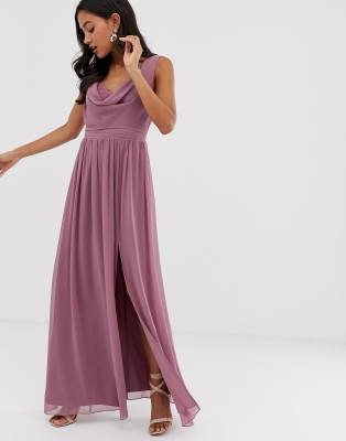 little mistress pink tulle maxi dress