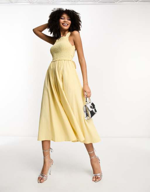 Warehouse tie back store midi dress