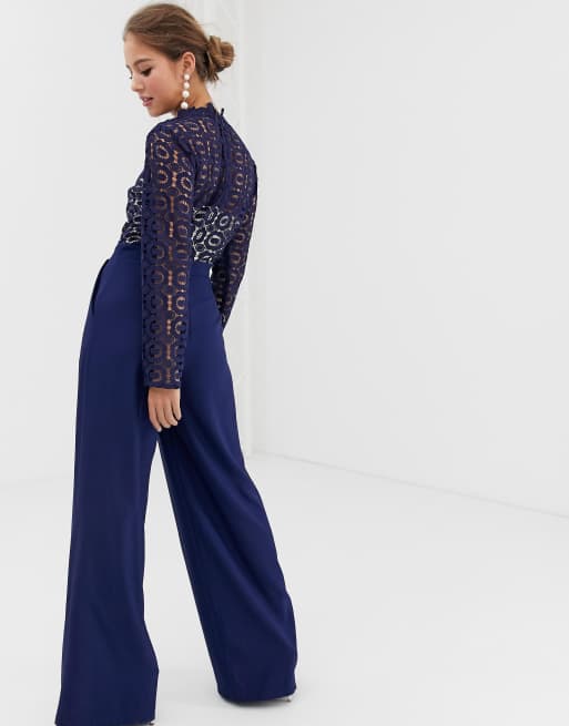 Little mistress hot sale navy lace jumpsuit