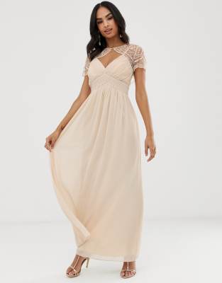 chiffon cape maxi dress