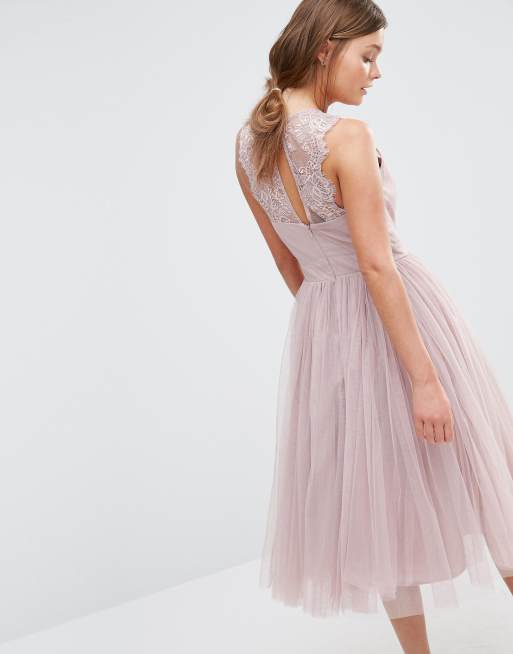 Little mistress tulle midi prom skirt in mink hotsell