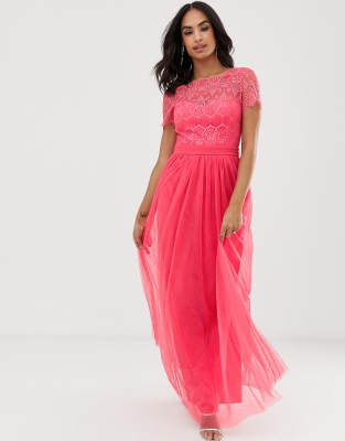 little mistress overlay maxi dress