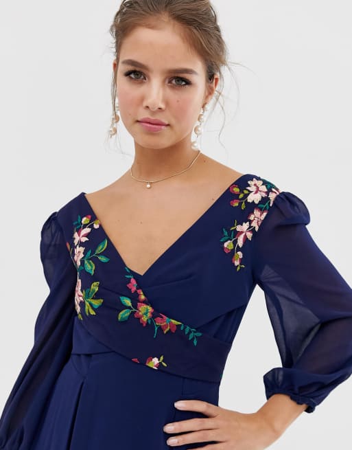 Little mistress 2025 navy floral dress