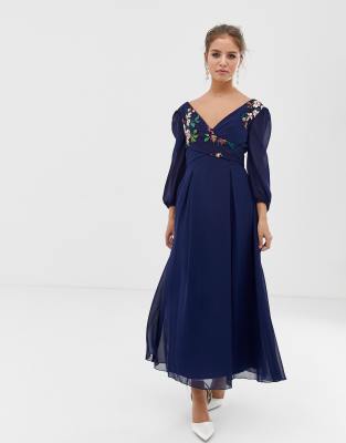 little mistress navy floral dress