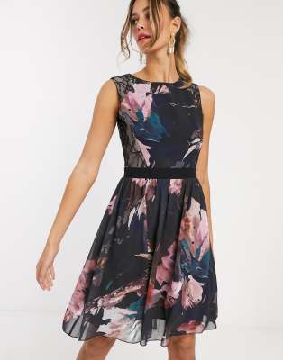 little mistress floral skater dress