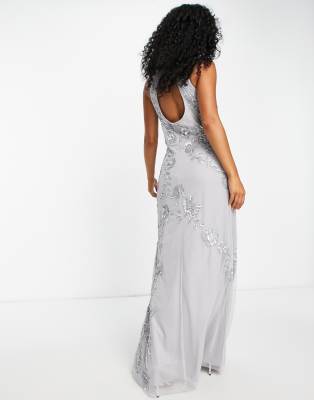 grey sequin maxi dress