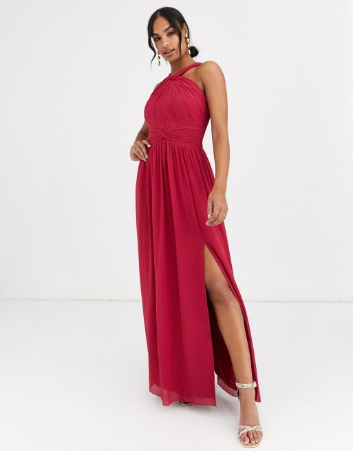 Little mistress halter neck maxi outlet dress