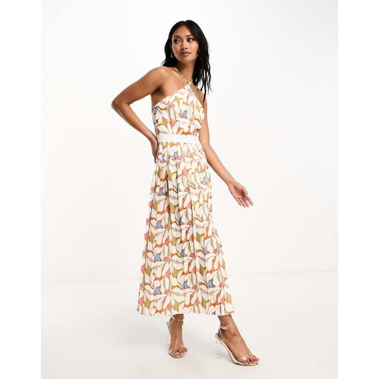 Little mistress geo print on sale belted pleated skirt midi dress