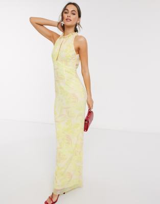 little mistress high neck maxi dress