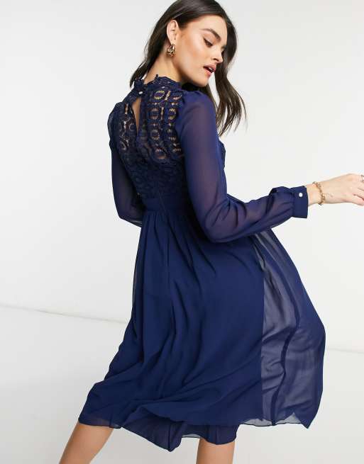 Little mistress shop navy midi dress