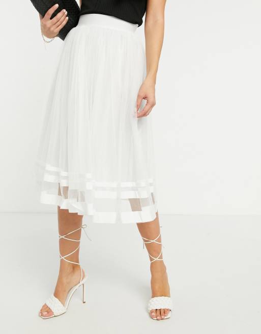 Little Mistress - Jupe mi-longue en tulle - Gris glacé