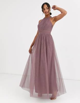 little mistress keyhole back maxi dress