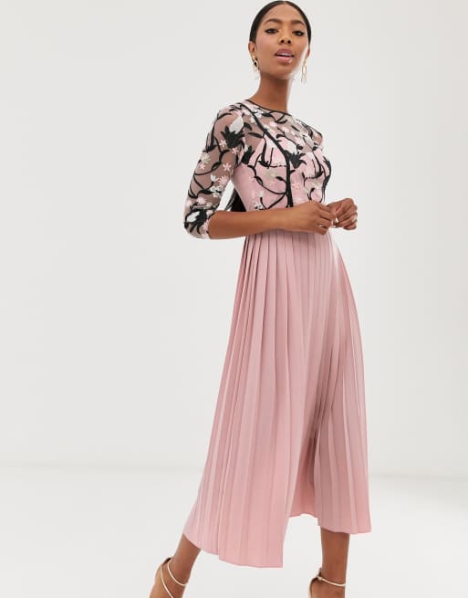 Little mistress shop pink midi dress