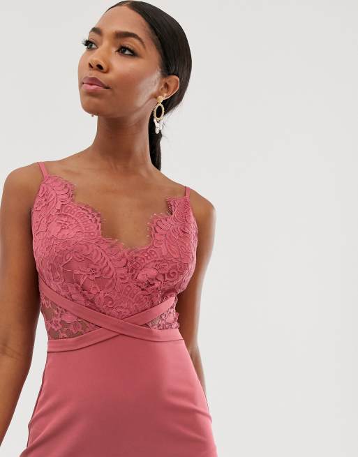 Coral lace best sale maxi dress