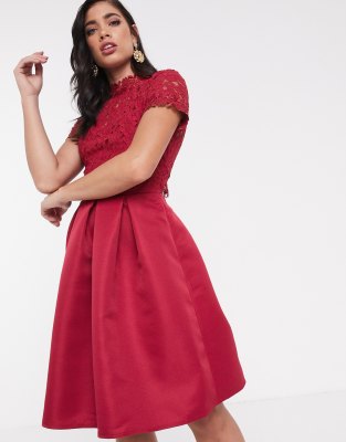 little mistress red lace dress